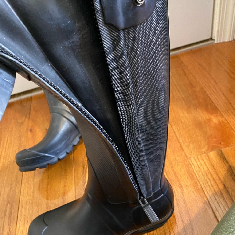 HUNTER WOMEN’S Navy Matte TALL RAIN BOOTS SIZE 8 - Picture 4 of 13